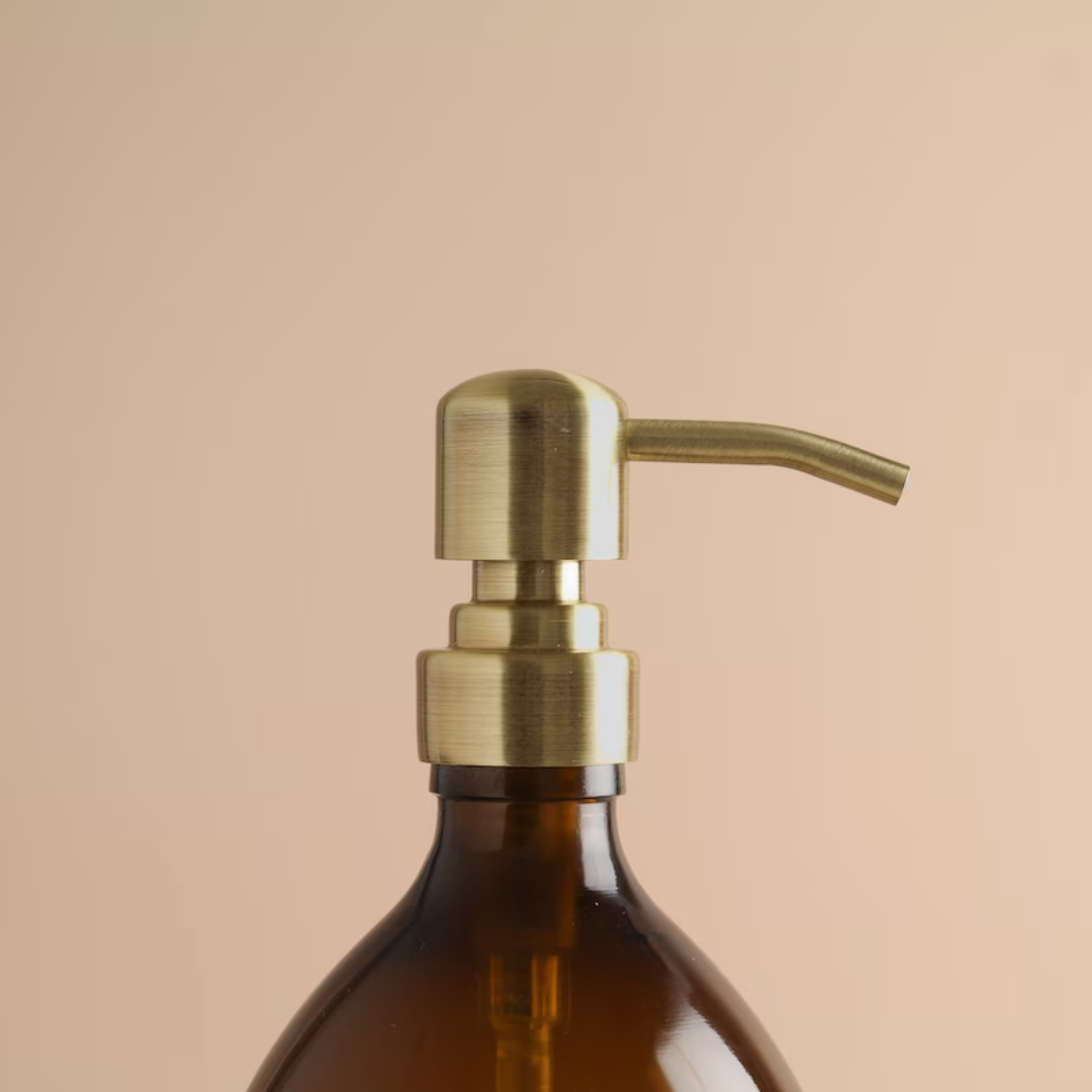 Labeled Glass Dispenser Bottle