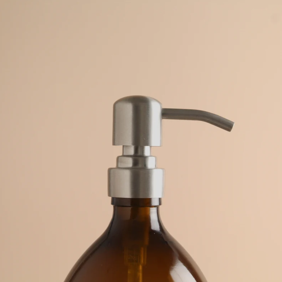 Labeled Glass Dispenser Bottle