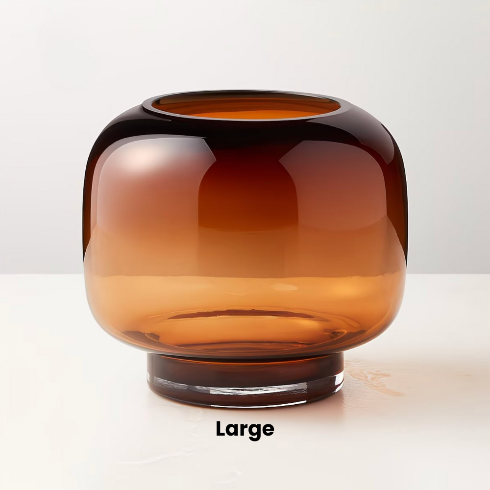 Amber Aura Glass Vase