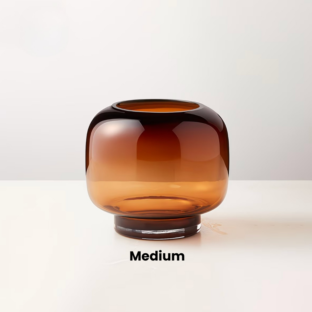 Amber Aura Glass Vase