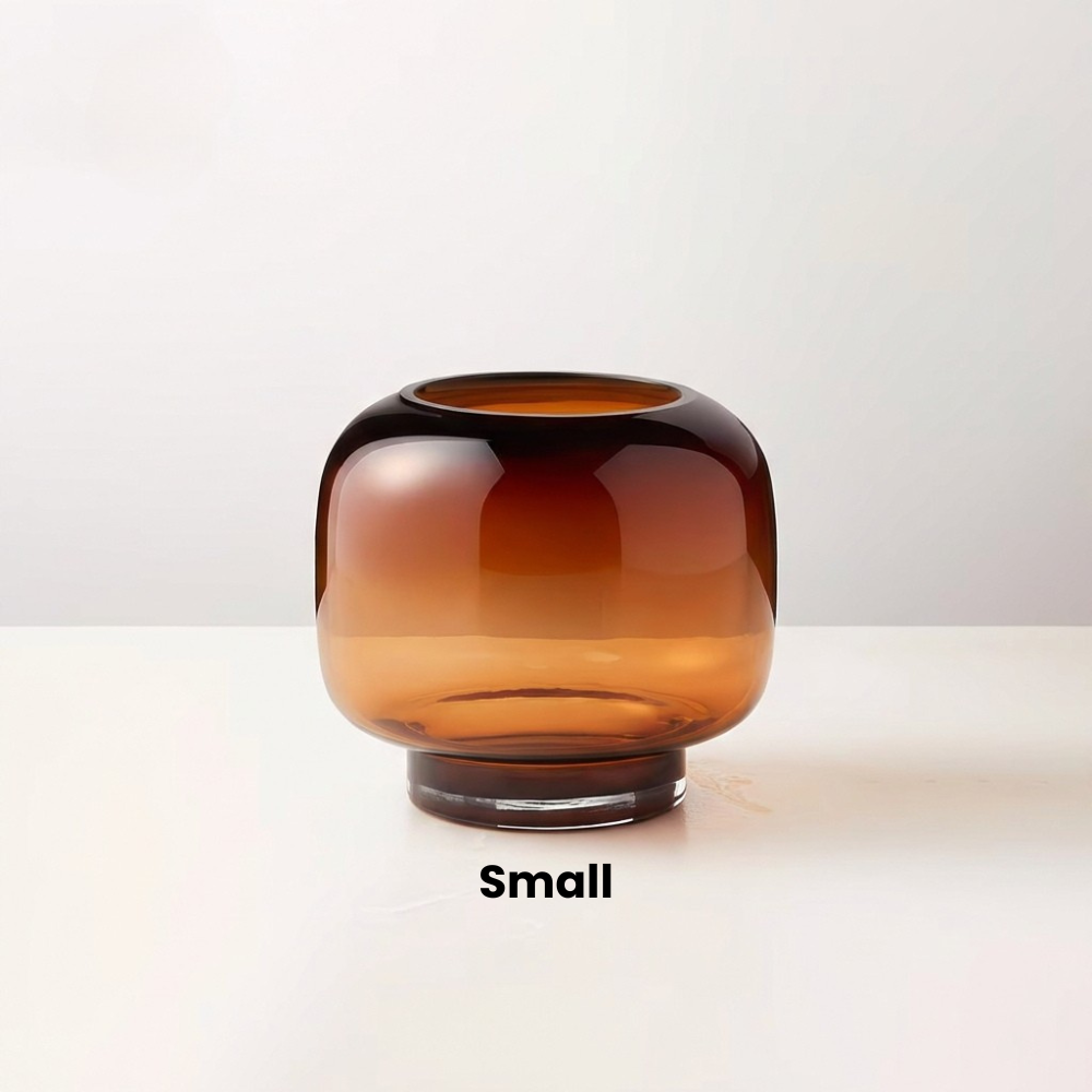 Amber Aura Glass Vase