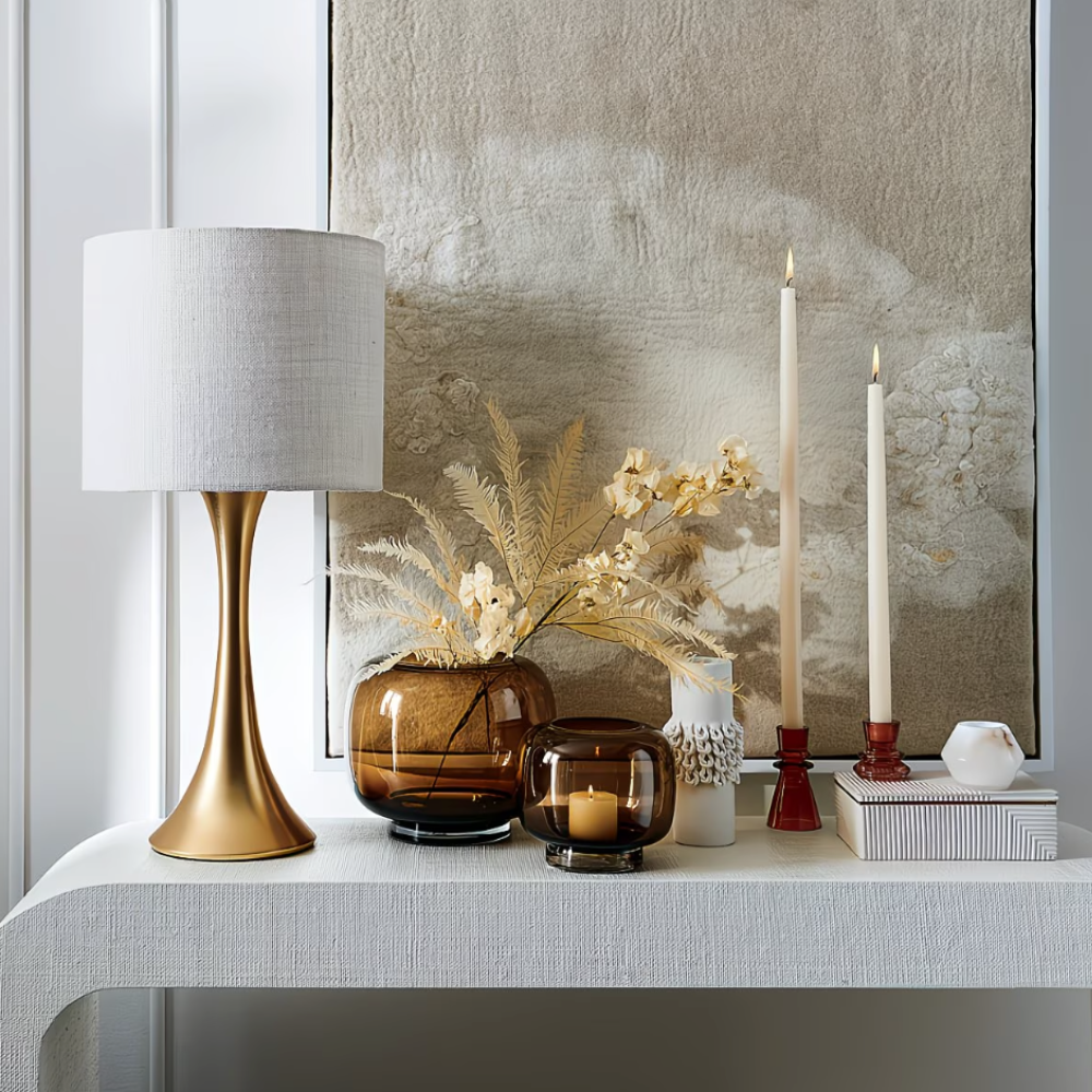 Amber Aura Glass Vase